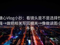 糖心Vlog小抄：看镜头是不是选择性强→做把相关写回相关→像做读图小手势