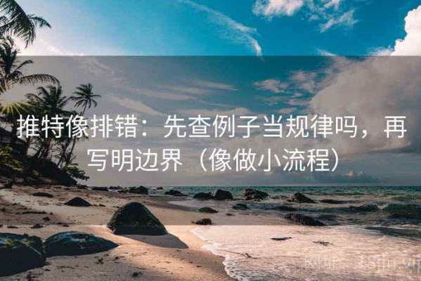 推特像排错：先查例子当规律吗，再写明边界（像做小流程）
