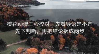 樱花动漫三秒校对：先看导语是不是先下判断，再把结论拆成两步