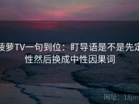 菠萝TV一句到位：盯导语是不是先定性然后换成中性因果词
