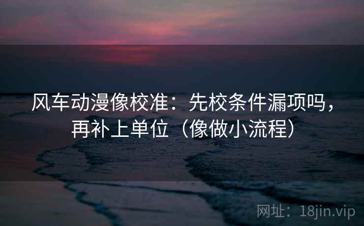 风车动漫像校准:先校条件漏项吗,再补上单位(像做小流程) 风车动漫像校准:先校条件漏项吗,再补上单位(像做小流程)