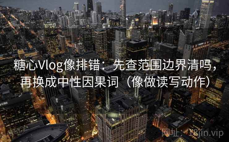 糖心Vlog像排错：先查范围边界清吗，再换成中性因果词（像做读写动作）